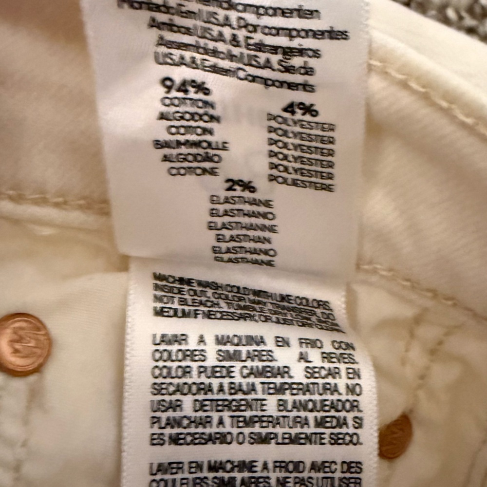 MOTHER The Undercover Cargo Sneak Wide Leg Jeans Cream Puffs Denim Women’s 28 - Picture 15 of 16